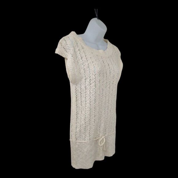 Charolette Russe Cream Knit‎ Sweater Top with Drawstring Hem Size Large  NWOT - Picture 5 of 7